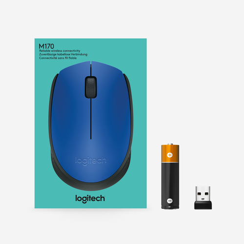 LOGITECH Raton m171 optico wireless azul