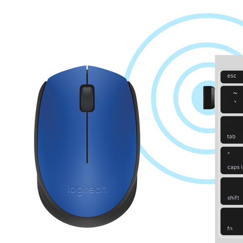 LOGITECH Raton m171 optico wireless azul