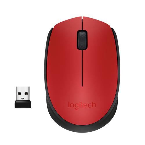 LOGITECH Raton m171 optico wireless rojo