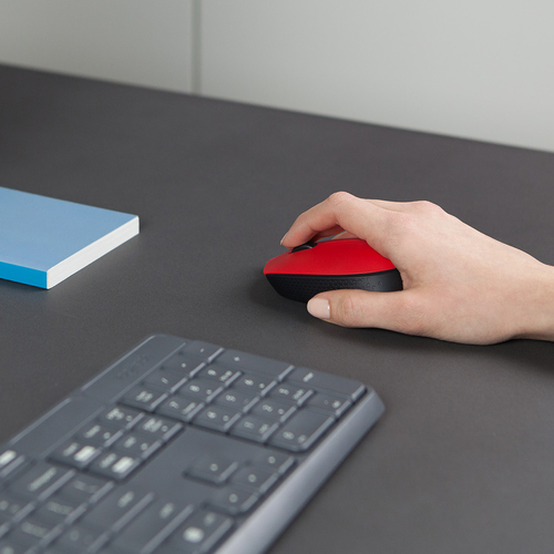 LOGITECH Raton m171 optico wireless rojo