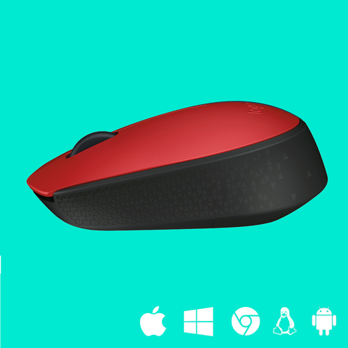 LOGITECH Raton m171 optico wireless rojo