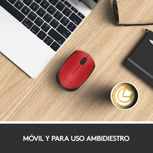 LOGITECH Raton m171 optico wireless rojo