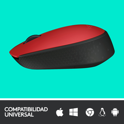 LOGITECH Raton m171 optico wireless rojo