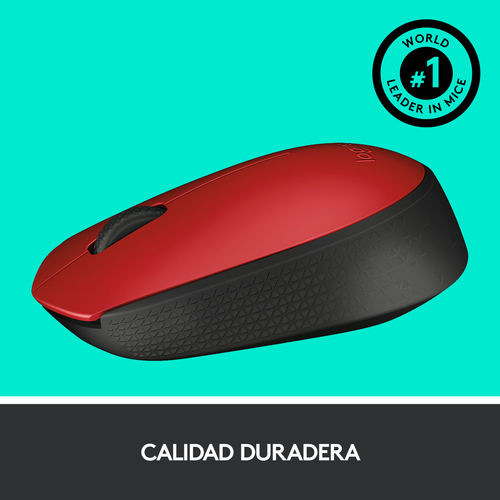 LOGITECH Raton m171 optico wireless rojo