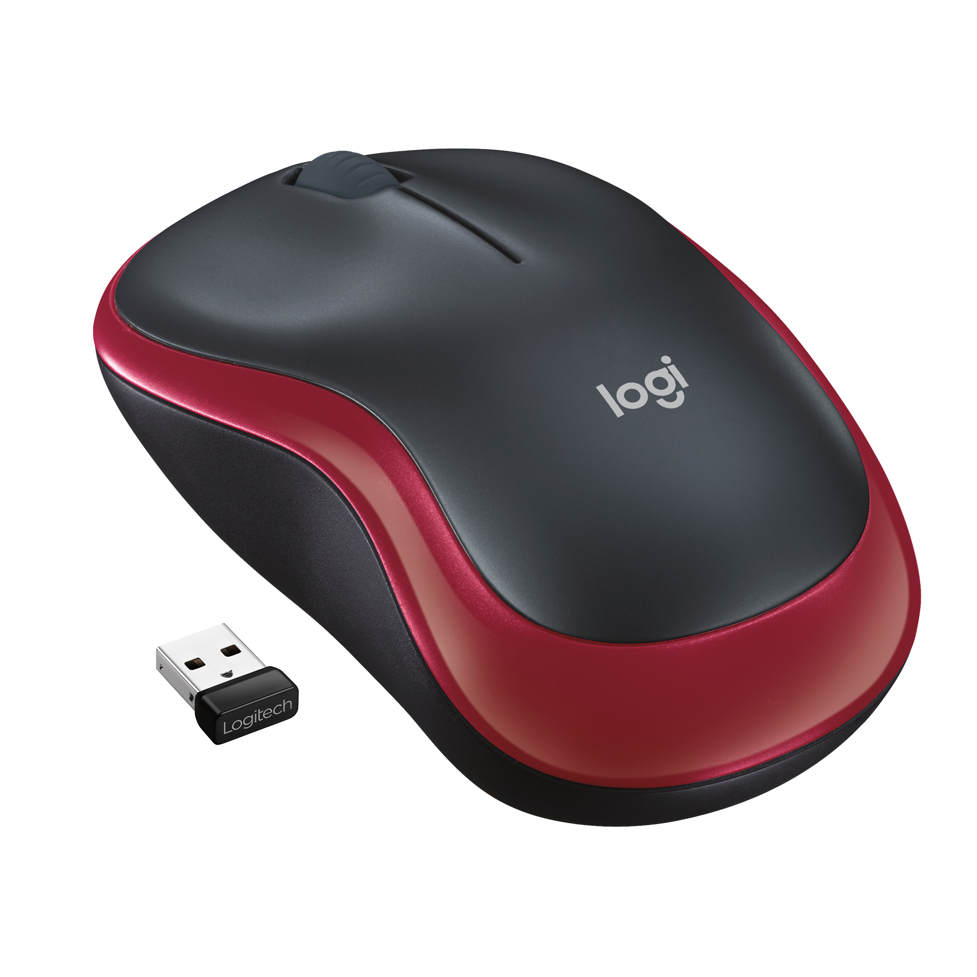 LOGITECH Raton m185 optico wireless rojo 2.4ghz
