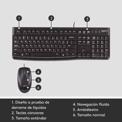 LOGITECH TECLADO + RATON MK120 optico usb 2.0 negro