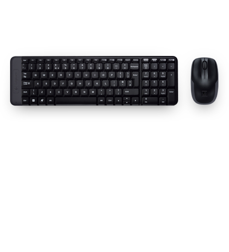 LOGITECH TECLADO + RATON MK220 optico wireless Negro