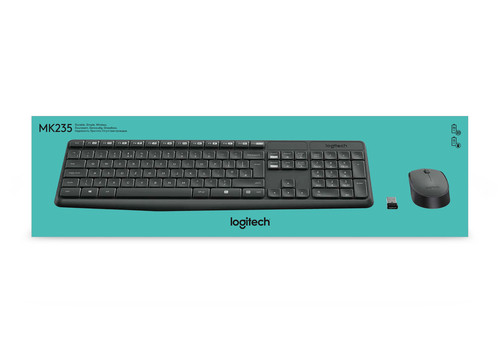 LOGITECH TECLADO + MOUSE MK235 wireless resistente a salpicaduras