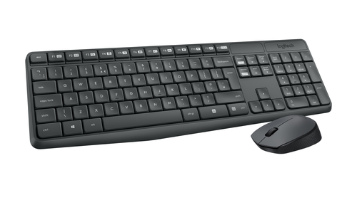 LOGITECH TECLADO + MOUSE MK235 wireless resistente a salpicaduras