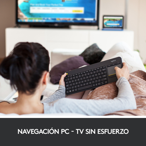 LOGITECH TECLADO K400 plus touch keyboard  negro wireless