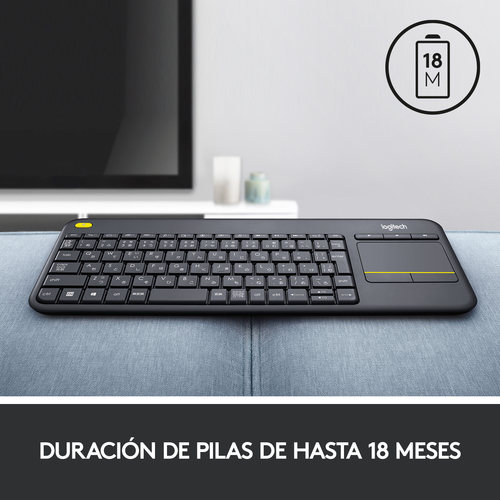 LOGITECH TECLADO K400 plus touch keyboard  negro wireless
