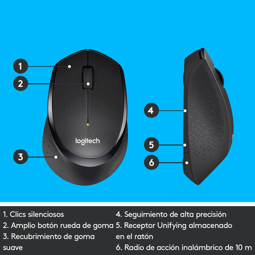 LOGITECH RATON M330 OPTICO WIRELESS SILENT PLUS GRIS