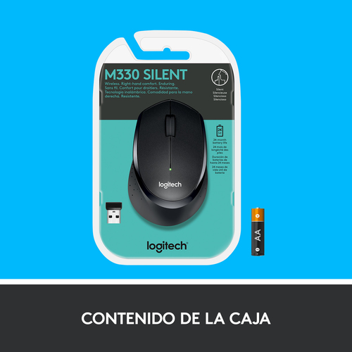 LOGITECH RATON M330 OPTICO WIRELESS SILENT PLUS GRIS