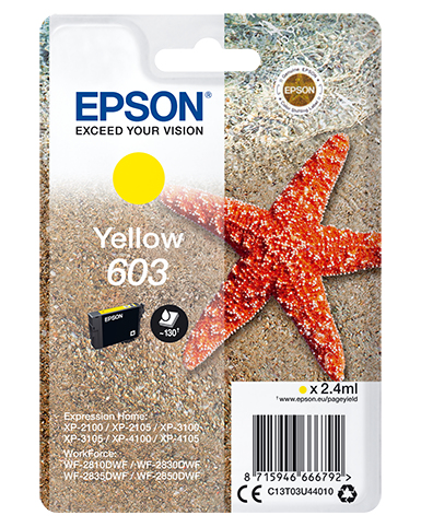 EPSON tinta amarilla Std Estrella de mar 1 tinta 603 No Tag Single