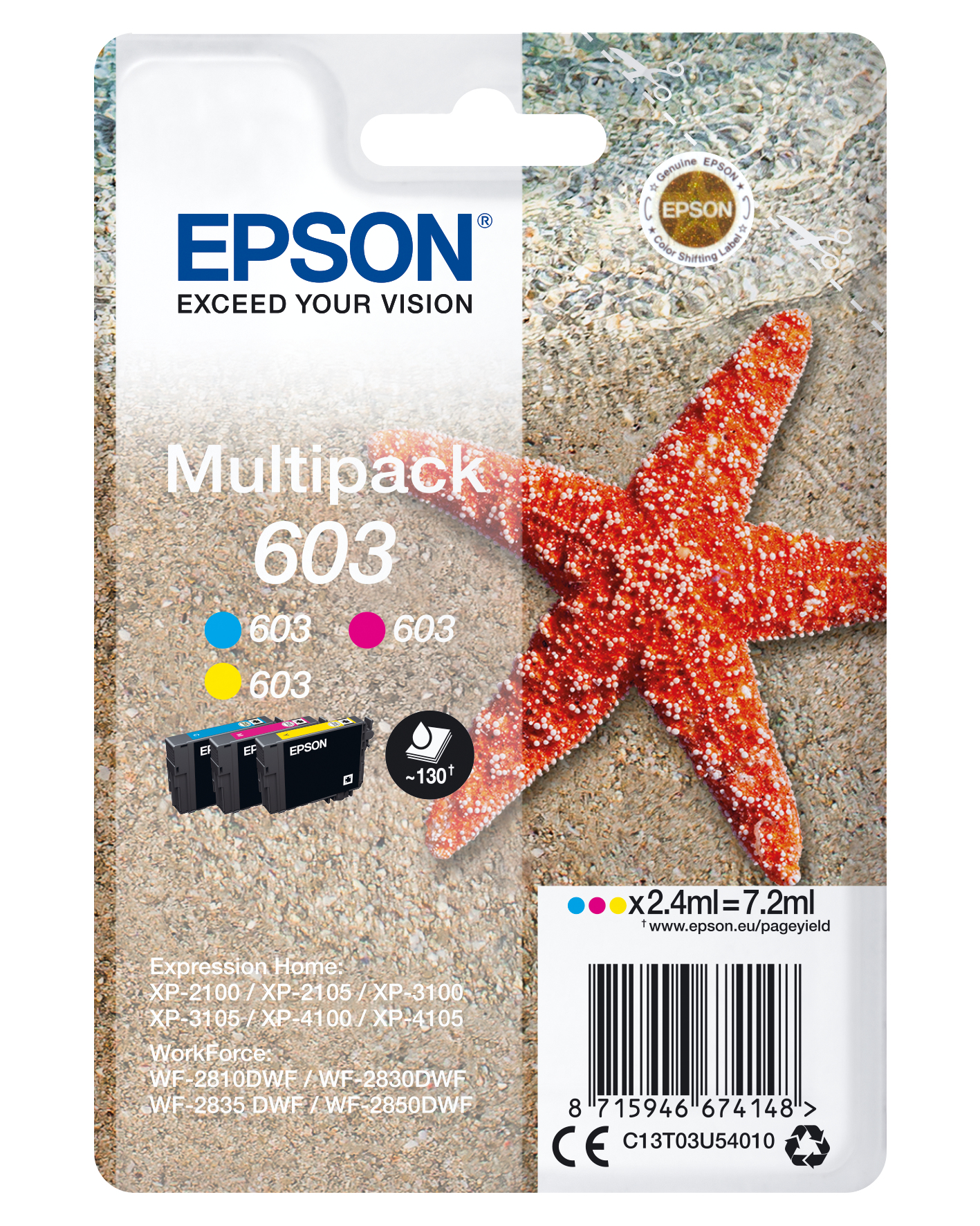 EPSON tinta MultiPack Std Estrella de mar 3 tintas 603 No Tag Multi