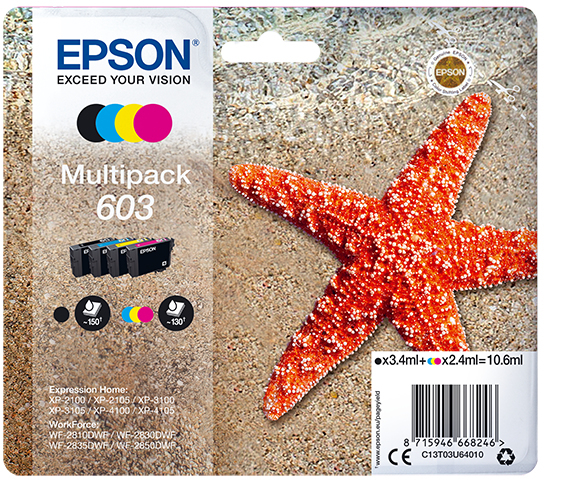 EPSON tinta MultiPack Std Estrella de mar 4 tintas 603 No Tag Multi