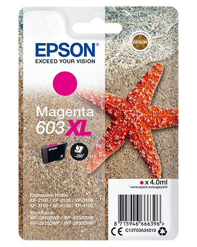EPSON tinta Magenta XL Estrella de mar 1 tinta 603XL RF / AM Single