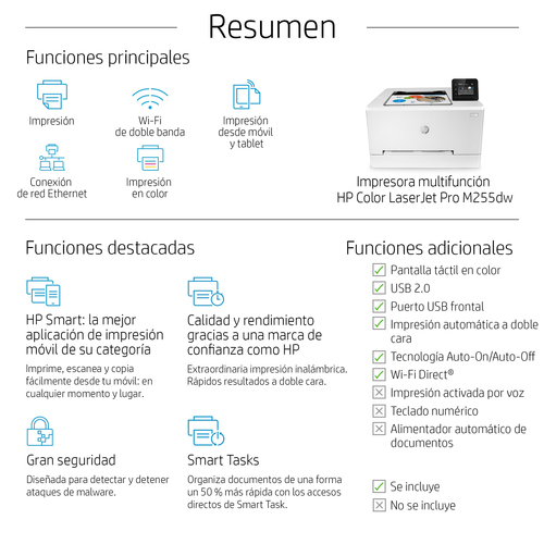 HP impresora laser color laserJet Pro M255dw ***descatalogada***