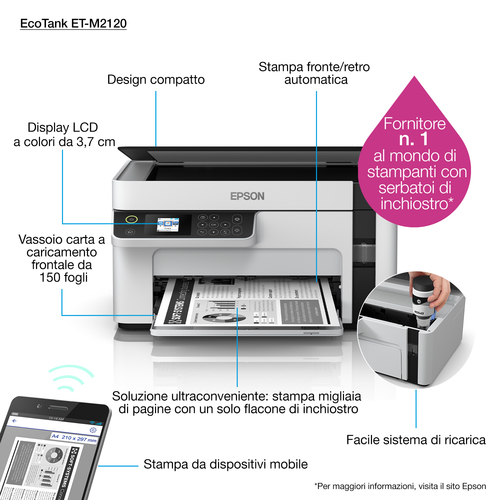 EPSON Multifunción A4 Mono EcoTank ET-M2120