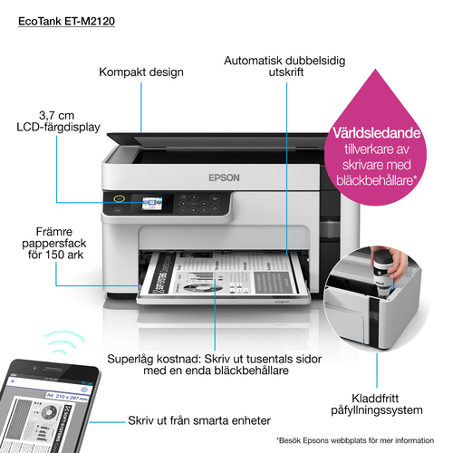 EPSON Multifunción A4 Mono EcoTank ET-M2120