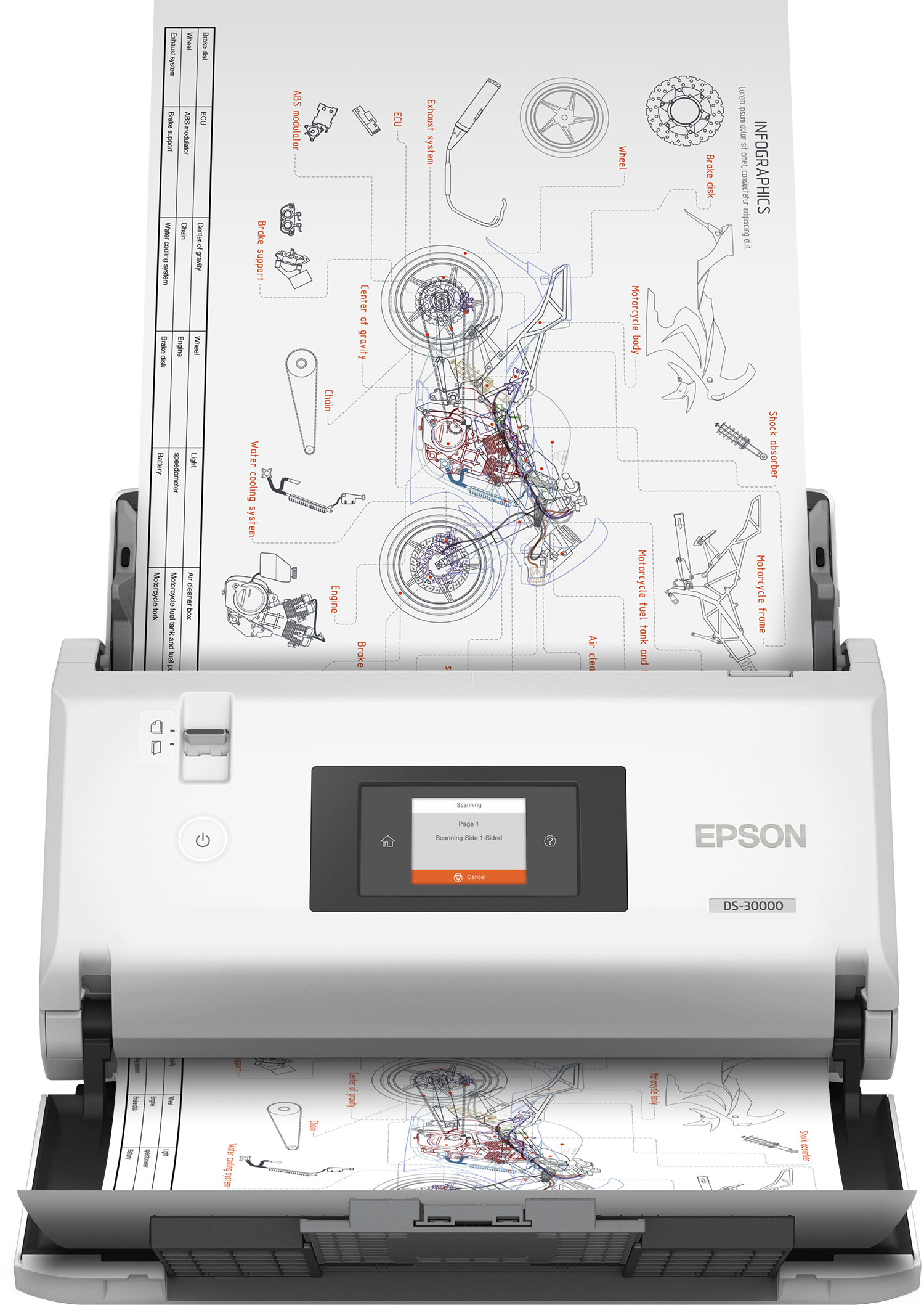 EPSON escaner documental WorkForce DS-30000 verticales A3