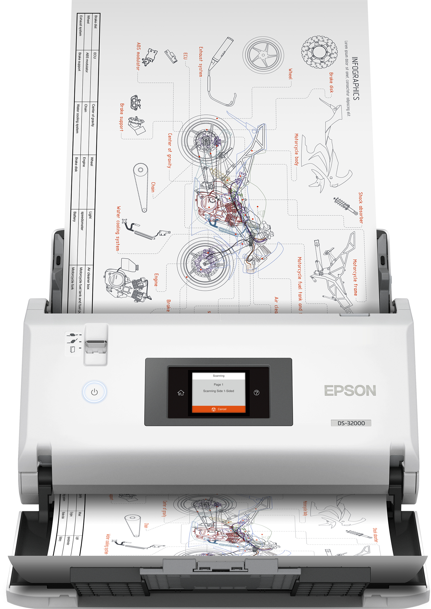 EPSON escaner documental WorkForce DS-32000 verticales A3