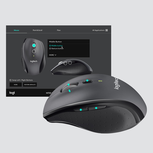 LOGITECH RATON M705 LASER WIRELESS INALAMBRICO SILVER - 910-001949