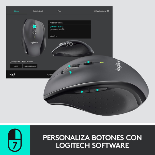 LOGITECH RATON M705 LASER WIRELESS INALAMBRICO SILVER - 910-001949