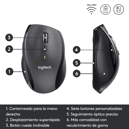 LOGITECH RATON M705 LASER WIRELESS INALAMBRICO SILVER - 910-001949