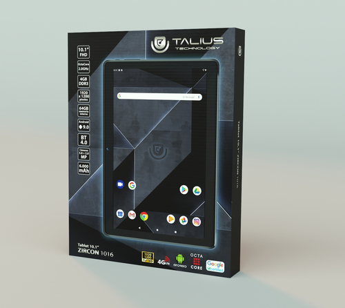Talius tablet 10,1" Zircon 1016 4G Dual Sim Octa Core, Ram 4Gb, 64Gb, android 9.0