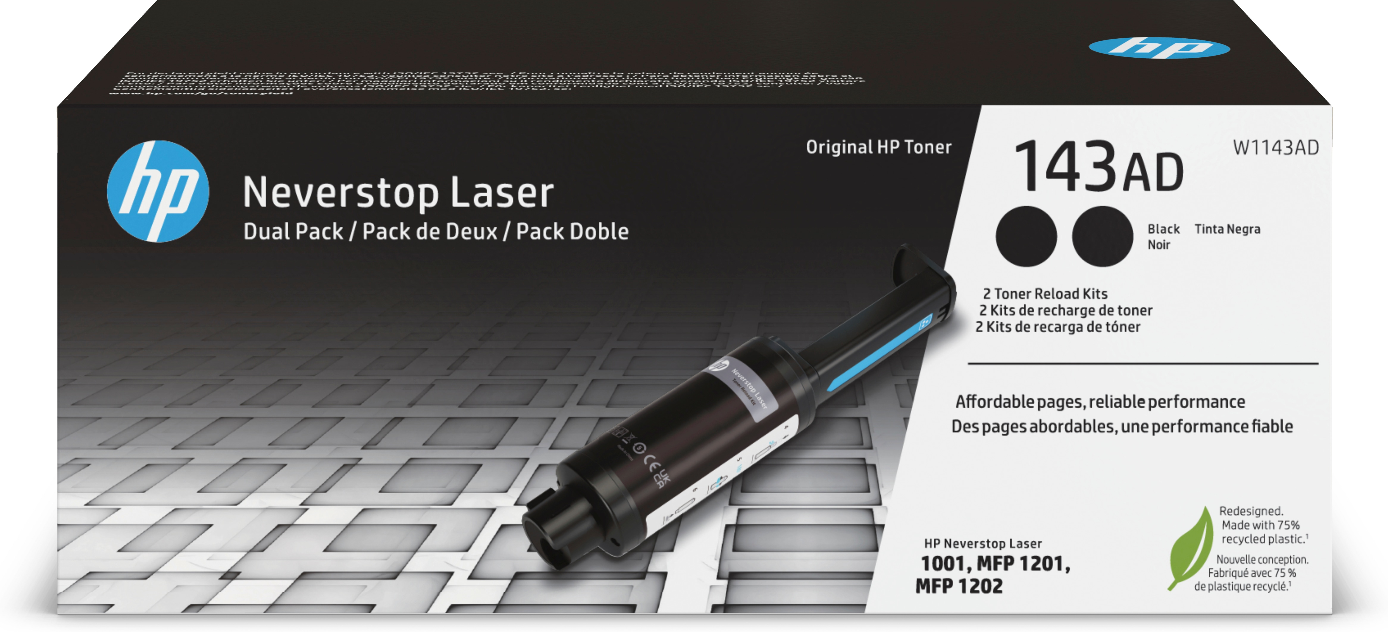 HP 143A Kit de recarga de toner Neverstop Pack 2