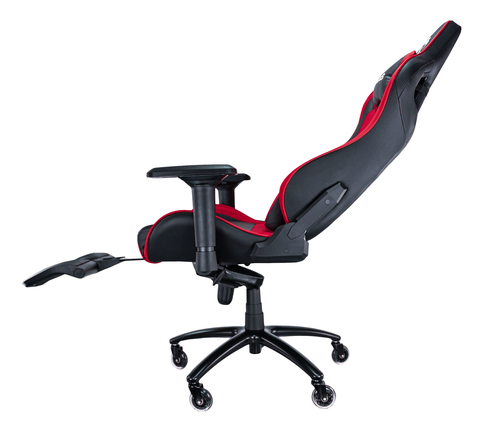 Talius silla Caiman V2 gaming black/red, reposapies, 4D, Frog, base metal, ruedas 75mm silicona, gas