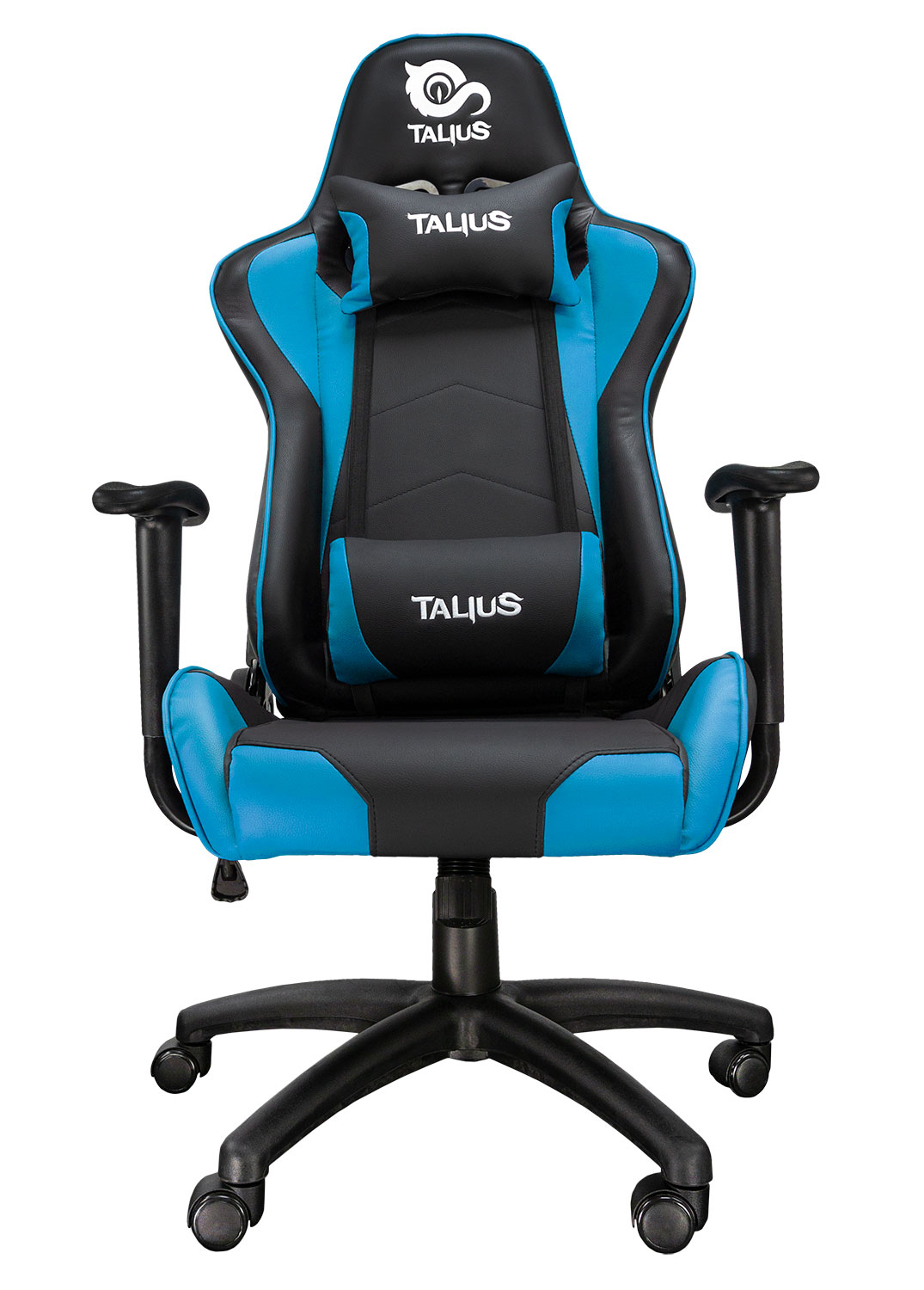 Talius silla Gecko V2 gaming negra/azul, brazos fijos, butterfly, base nylon, ruedas nylon, gas clas