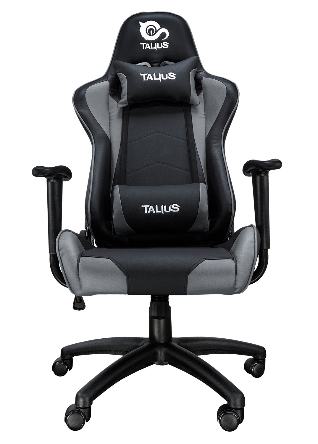 Talius silla Gecko V2 gaming negra/gris, brazos fijos, butterfly, base nylon, ruedas nylon, gas clas