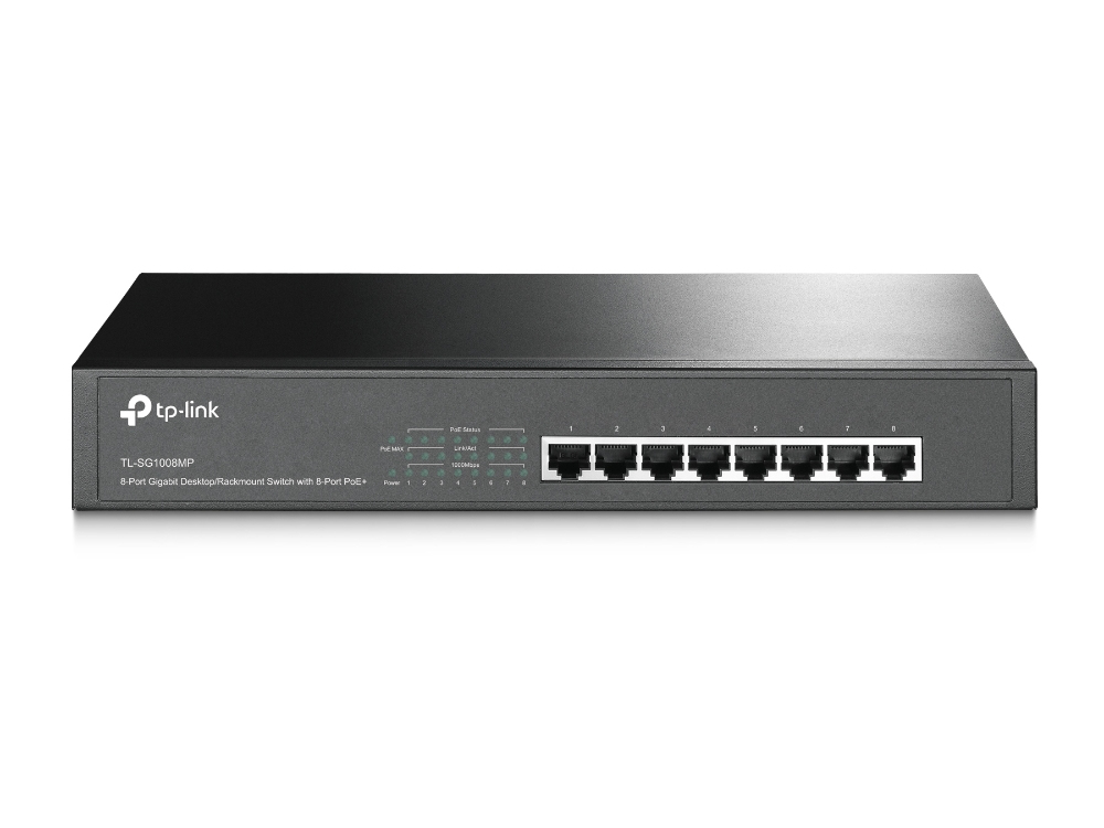 TP-LINK 8-Port Gigabit Desktop/Rackmount Switch with 8-Port PoE+