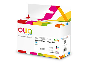 ARMOR Owa BIJ INKJET REMAN PACK 4 REMAN. FOR HP 88XL BCMY Black Cyan Magenta Yellow Box