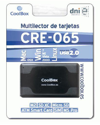 COOLBOX LECTOR DE TARJETAS EXTERNO CRE-065
DNIE + CABLE