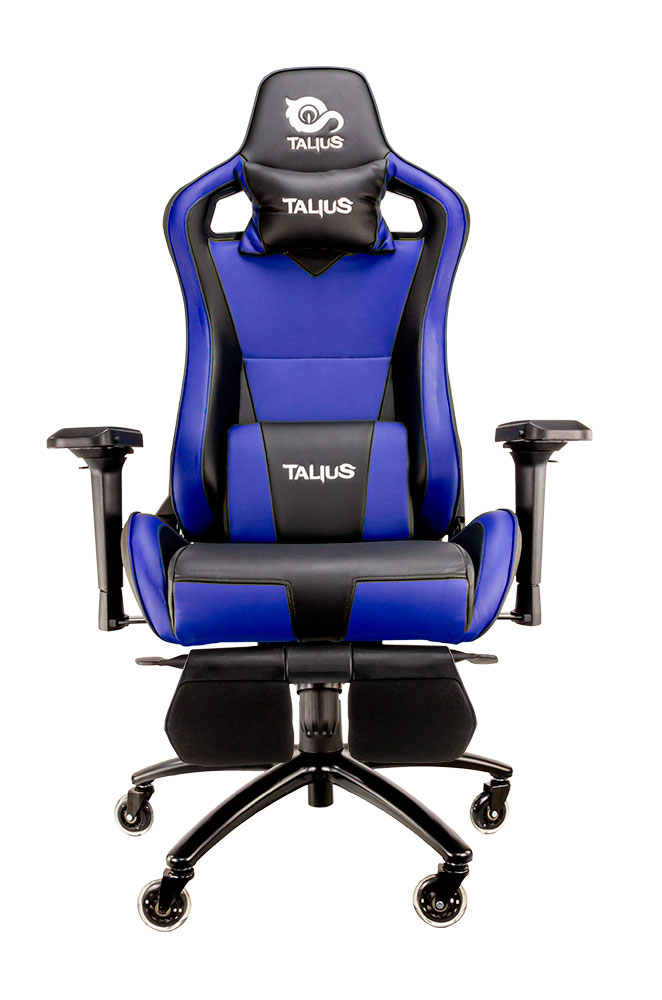 Talius silla Caiman V2 gaming black/blue reposapies, 4D, Frog, base metal, ruedas 75mm silicona, gas