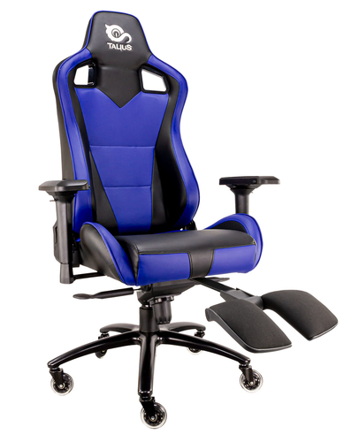 Talius silla Caiman V2 gaming black/blue reposapies, 4D, Frog, base metal, ruedas 75mm silicona, gas