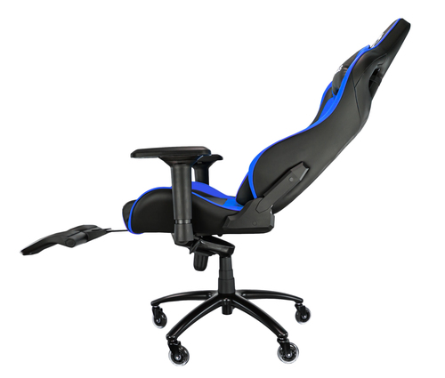 Talius silla Caiman V2 gaming black/blue reposapies, 4D, Frog, base metal, ruedas 75mm silicona, gas