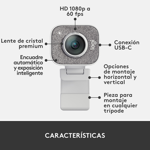 LOGITECH WEBCAM STREAMCAM FULL HD USB-C BLANCO - 960-001297