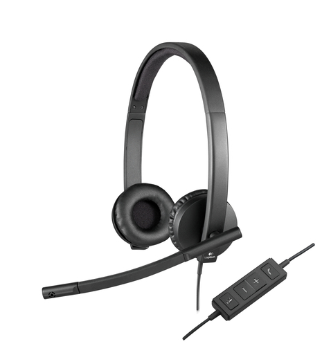 LOGITECH AURICULARES H570E CON MICROFONO STEREO DIADEMA USB - 981-000575