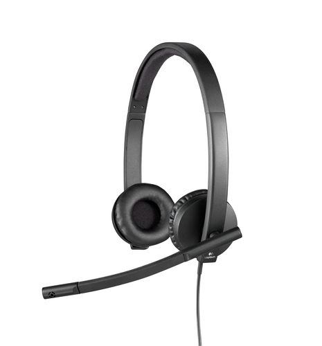 LOGITECH AURICULARES H570E CON MICROFONO STEREO DIADEMA USB - 981-000575