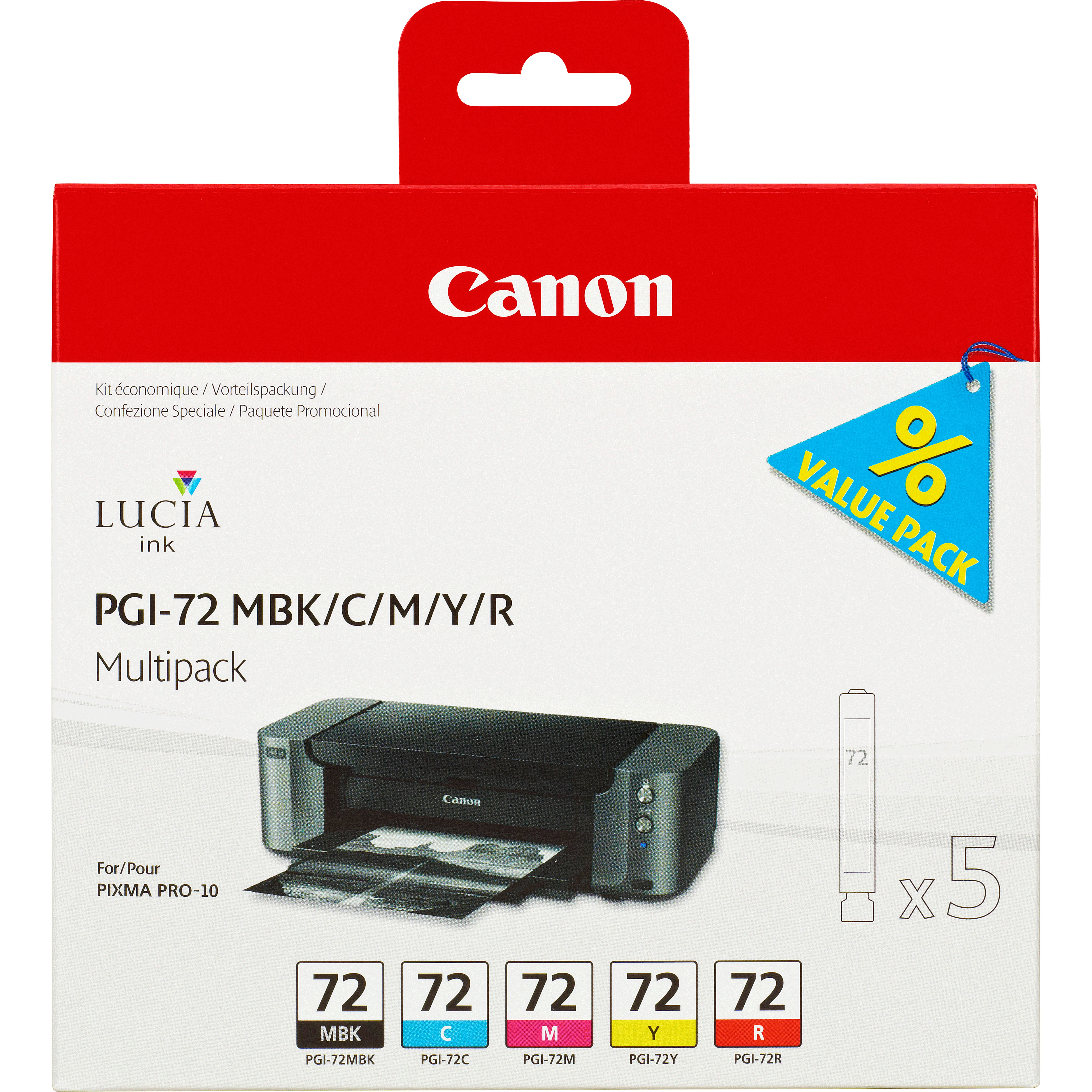 CANON Cartucho PGI-72KIT-COL Pixma Pro 10 Kit MBK/C/M/Y/R