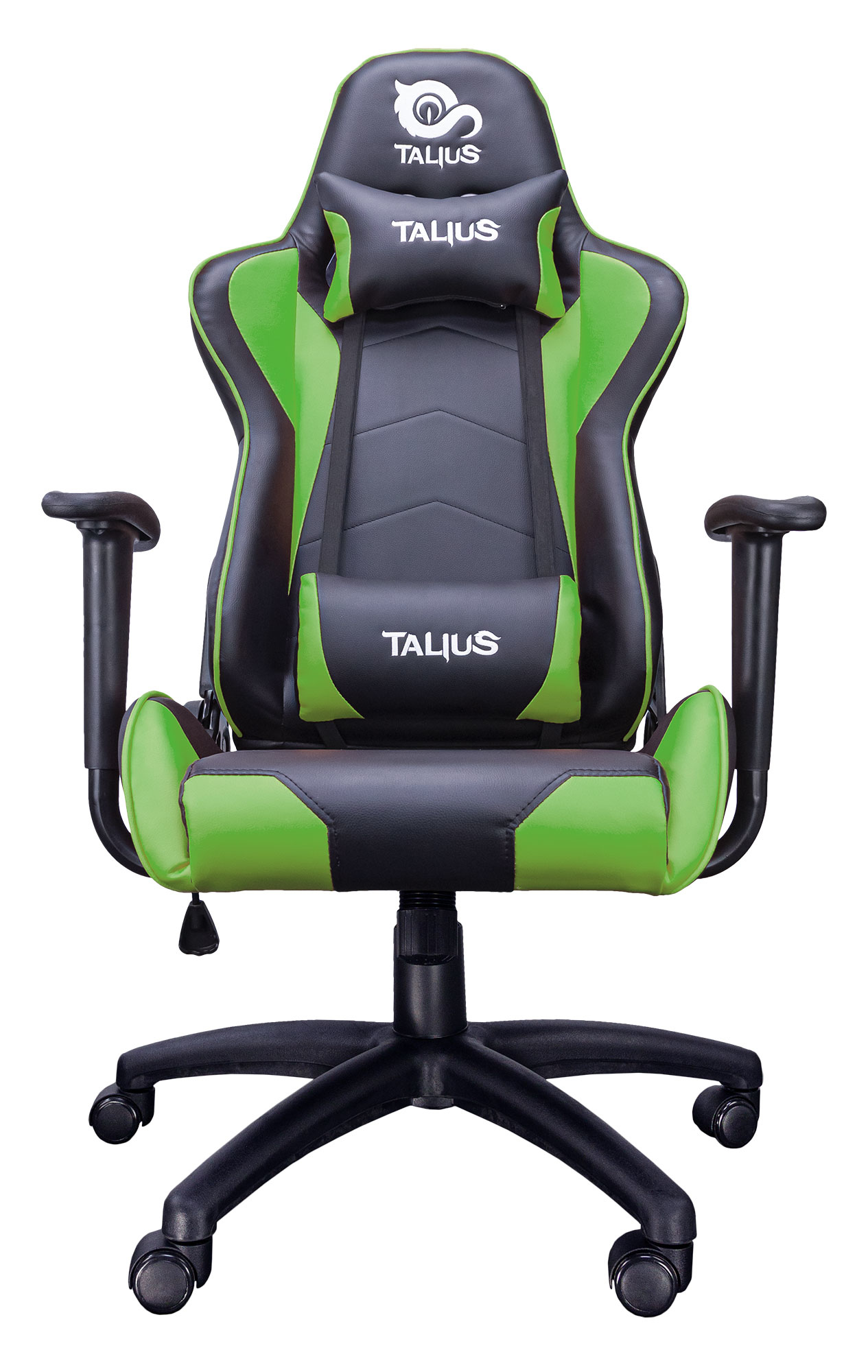 Talius silla Gecko V2 gaming negra/verde, brazos fijos, butterfly, base nylon, ruedas nylon