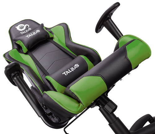 Talius silla Gecko V2 gaming negra/verde, brazos fijos, butterfly, base nylon, ruedas nylon