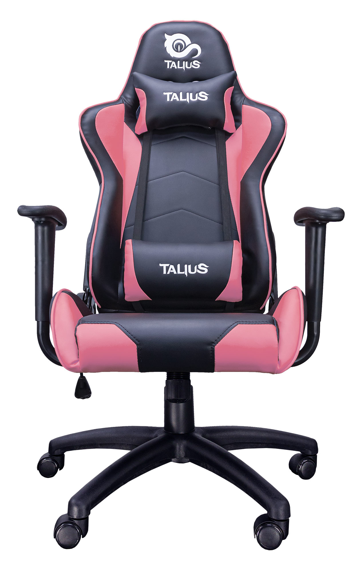 Talius silla Gecko V2 gaming negra/rosa, brazos fijos, butterfly, base nylon, ruedas nylon