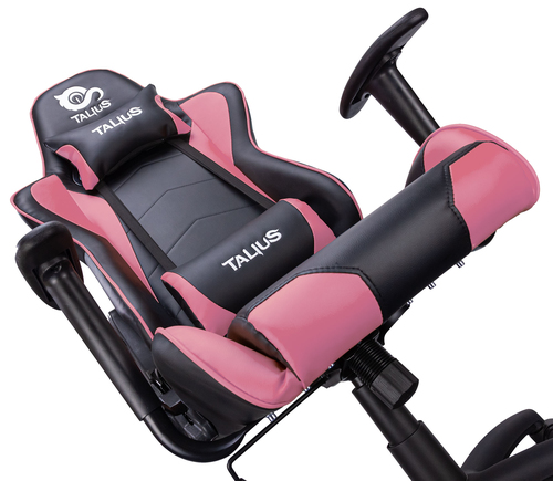 Talius silla Gecko V2 gaming negra/rosa, brazos fijos, butterfly, base nylon, ruedas nylon