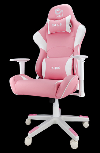 Talius silla Dragonfly gaming white/pink, 2D, butterfly, base nylon, ruedas 60mm nylon, gas clase 4,