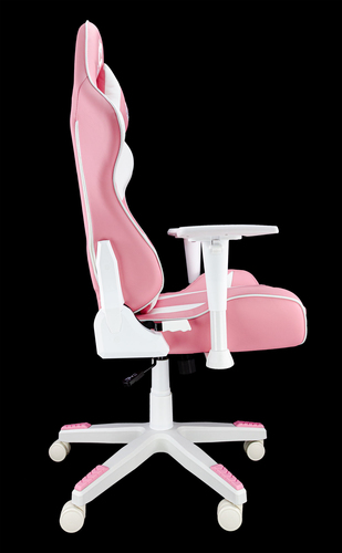 Talius silla Dragonfly gaming white/pink, 2D, butterfly, base nylon, ruedas 60mm nylon, gas clase 4,